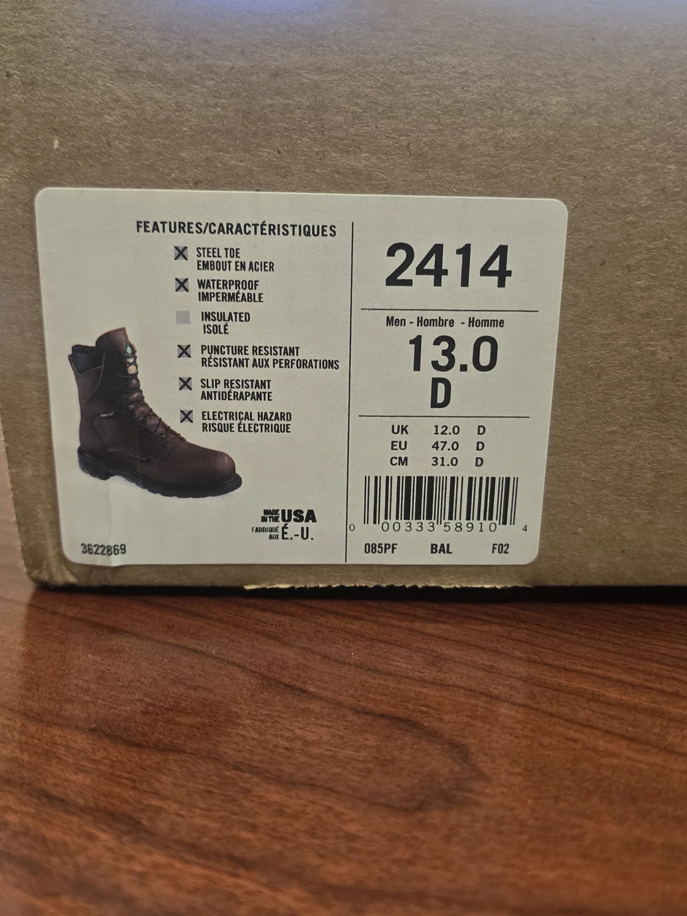 Red Wing Men’s Brown Work Boot with GORE-TEX